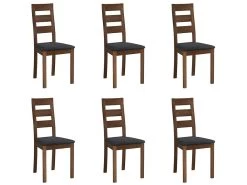 Lot De 6 Chaises ALCINO - Hêtre Et Tissu - Coloris : Noyer Et Anthracite 15 Lot De 6 Chaises ALCINO - Hêtre Et Tissu - Coloris : Noyer Et Anthracite -Magasin de meubles de restaurant chaise 388283