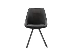 Lot De 6 Chaises VIENNA - Velours & Métal - Noir -Magasin de meubles de restaurant chaise 394637