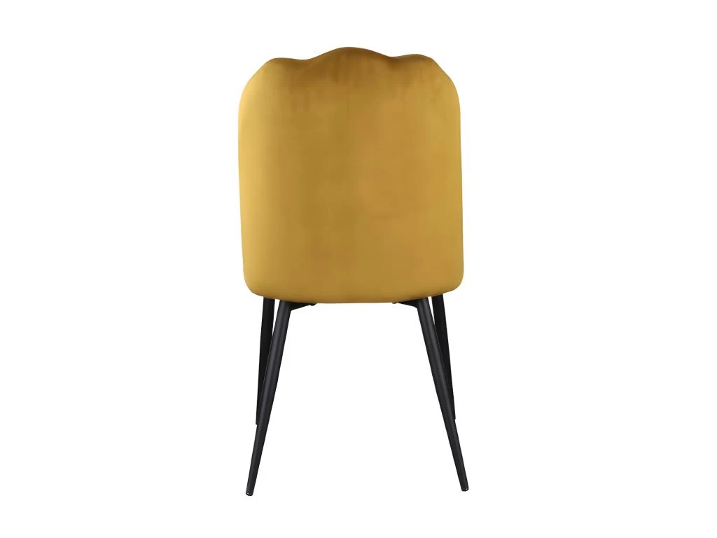Lot De 2 Chaises ROSARIO - Effet Velours Et Métal Noir - Jaune 10 Lot De 2 Chaises ROSARIO - Effet Velours Et Métal Noir - Jaune – Image 8
