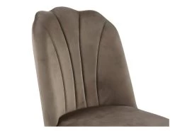 Lot De 6 Chaises ROSARIO - Effet Velours Et Métal Noir - Taupe -Magasin de meubles de restaurant chaise 397839
