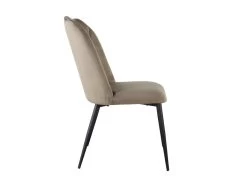 Lot De 6 Chaises ROSARIO - Effet Velours Et Métal Noir - Taupe -Magasin de meubles de restaurant chaise 397843