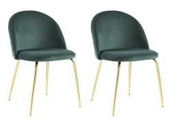 Lot De 2 Chaises - Velours Et Métal Doré - Vert - MELBOURNE 13 Lot De 2 Chaises - Velours Et Métal Doré - Vert - MELBOURNE -Magasin de meubles de restaurant chaise 404449