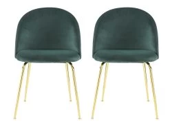 Lot De 2 Chaises - Velours Et Métal Doré - Vert - MELBOURNE 14 Lot De 2 Chaises - Velours Et Métal Doré - Vert - MELBOURNE -Magasin de meubles de restaurant chaise 404451