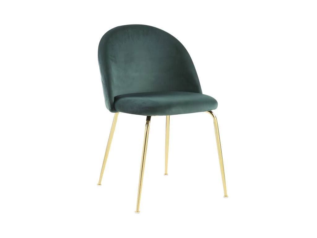Lot De 2 Chaises - Velours Et Métal Doré - Vert - MELBOURNE 7 Lot De 2 Chaises - Velours Et Métal Doré - Vert - MELBOURNE – Image 5