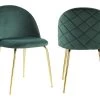 Lot De 2 Chaises - Velours Et Métal Doré - Vert - MELBOURNE -Magasin de meubles de restaurant chaise 406359