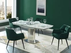 Lot De 2 Chaises Avec Accoudoirs - Velours Et Métal - Vert - PEGA De Pascal MORABITO -Magasin de meubles de restaurant chaise 422039