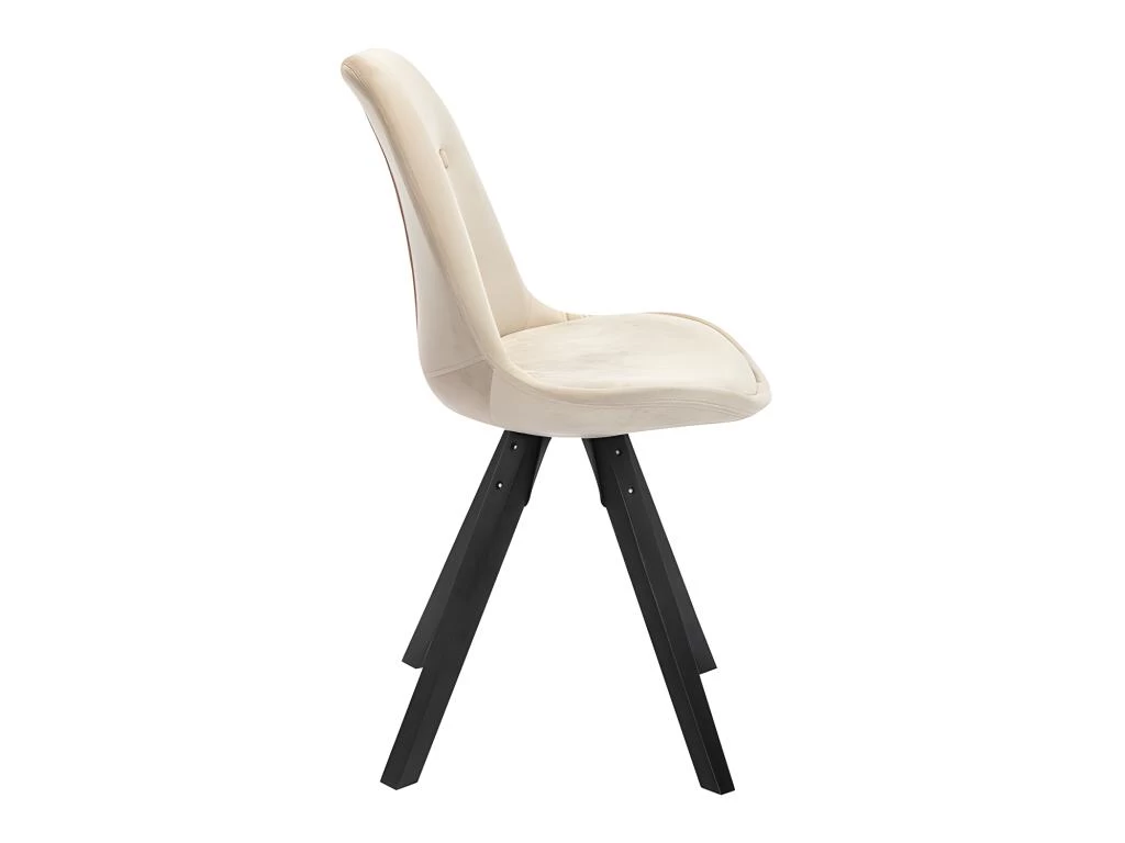 Lot De 2 Chaises Scandinaves ANEYA - Velours & Pieds Hévéa - Beige 6 Lot De 2 Chaises Scandinaves ANEYA - Velours & Pieds Hévéa - Beige – Image 4