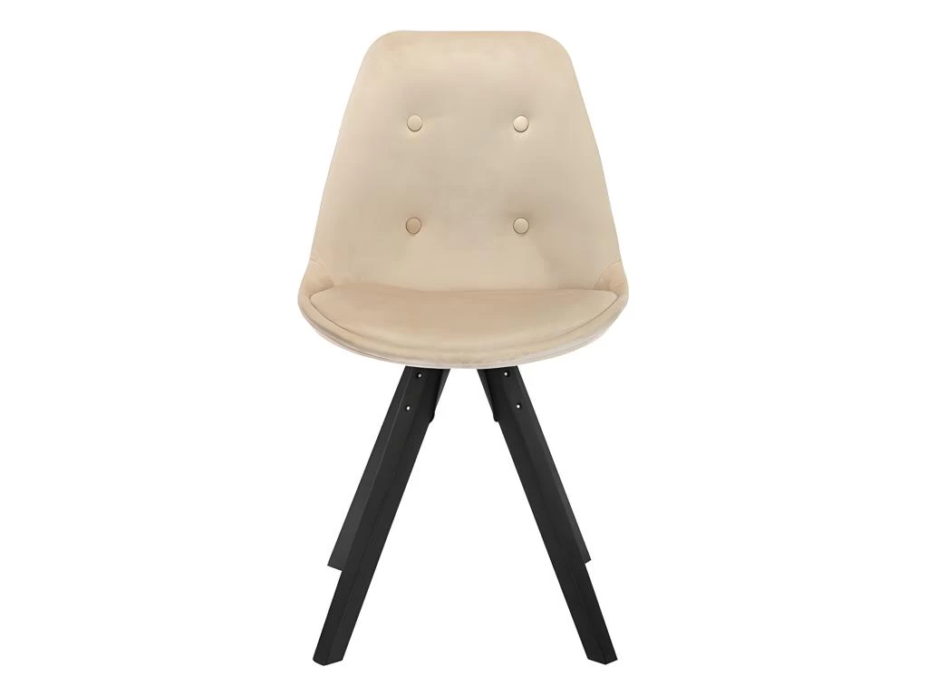 Lot De 2 Chaises Scandinaves ANEYA - Velours & Pieds Hévéa - Beige 4 Lot De 2 Chaises Scandinaves ANEYA - Velours & Pieds Hévéa - Beige – Image 2