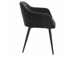 Lot De 6 Chaises BIBO - Avec Accoudoirs - Effet Velours & Métal - Noir -Magasin de meubles de restaurant chaise 427959