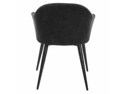 Lot De 6 Chaises BIBO - Avec Accoudoirs - Effet Velours & Métal - Noir -Magasin de meubles de restaurant chaise 427961