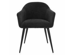 Lot De 6 Chaises BIBO - Avec Accoudoirs - Effet Velours & Métal - Noir -Magasin de meubles de restaurant chaise 427967