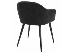 Lot De 6 Chaises BIBO - Avec Accoudoirs - Effet Velours & Métal - Noir -Magasin de meubles de restaurant chaise 427969