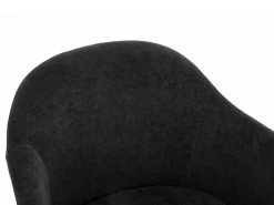 Lot De 6 Chaises BIBO - Avec Accoudoirs - Effet Velours & Métal - Noir -Magasin de meubles de restaurant chaise 427977