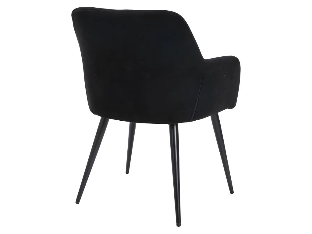 Lot De 2 Chaises - Avec Accoudoirs - Tissu Et Métal - Noir - HEKA 7 Lot De 2 Chaises - Avec Accoudoirs - Tissu Et Métal - Noir - HEKA – Image 5