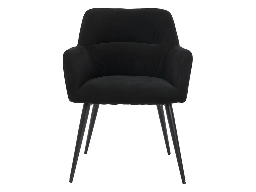 Lot De 2 Chaises - Avec Accoudoirs - Tissu Et Métal - Noir - HEKA 5 Lot De 2 Chaises - Avec Accoudoirs - Tissu Et Métal - Noir - HEKA – Image 3