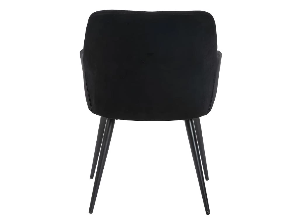 Lot De 2 Chaises - Avec Accoudoirs - Tissu Et Métal - Noir - HEKA 9 Lot De 2 Chaises - Avec Accoudoirs - Tissu Et Métal - Noir - HEKA – Image 7