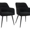 Lot De 2 Chaises - Avec Accoudoirs - Tissu Et Métal - Noir - HEKA 2 Lot De 2 Chaises - Avec Accoudoirs - Tissu Et Métal - Noir - HEKA -Magasin de meubles de restaurant chaise 431261