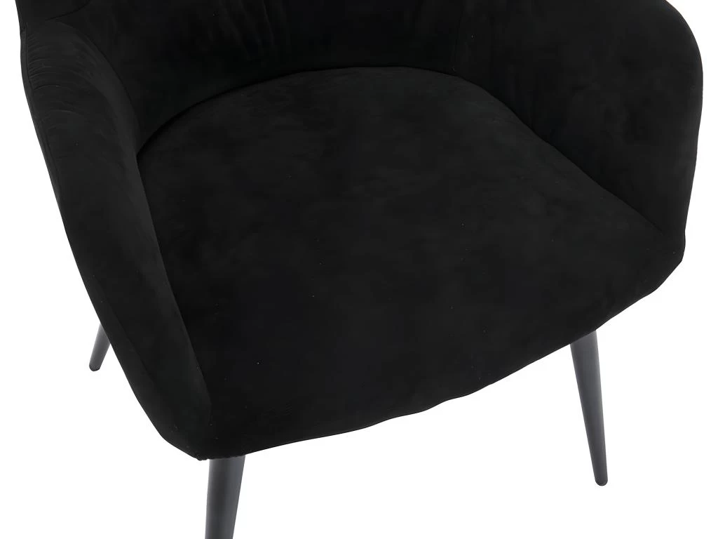 Lot De 2 Chaises - Avec Accoudoirs - Tissu Et Métal - Noir - HEKA 12 Lot De 2 Chaises - Avec Accoudoirs - Tissu Et Métal - Noir - HEKA – Image 10