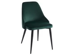 Lot De 2 Chaises - Velours Et Métal - Vert - EZRA -Magasin de meubles de restaurant chaise 439815