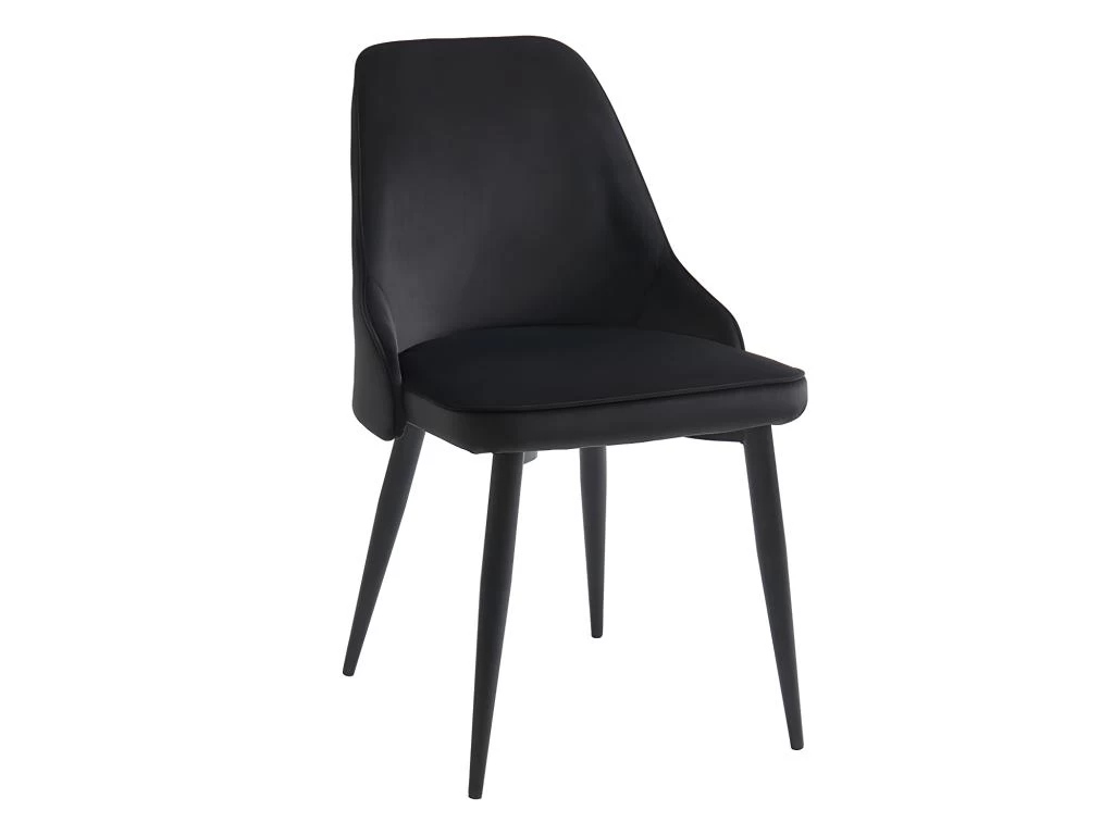 Lot De 2 Chaises - Velours Et Métal - Noir - EZRA 6 Lot De 2 Chaises - Velours Et Métal - Noir - EZRA – Image 4