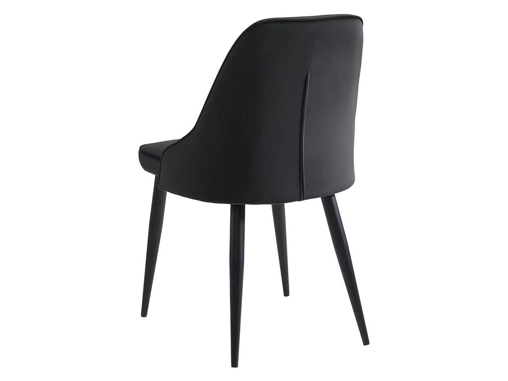 Lot De 2 Chaises - Velours Et Métal - Noir - EZRA 8 Lot De 2 Chaises - Velours Et Métal - Noir - EZRA – Image 6