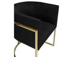 Lot De 2 Chaises Avec Accoudoirs - Velours Et Acier Inoxydable - Noir Et Doré - PERIA De Pascal MORABITO -Magasin de meubles de restaurant chaise 440023