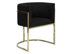 Lot De 2 Chaises Avec Accoudoirs - Velours Et Acier Inoxydable - Noir Et Doré - PERIA De Pascal MORABITO -Magasin de meubles de restaurant chaise 440025