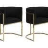 Lot De 2 Chaises Avec Accoudoirs - Velours Et Acier Inoxydable - Noir Et Doré - PERIA De Pascal MORABITO 1 Lot De 2 Chaises Avec Accoudoirs - Velours Et Acier Inoxydable - Noir Et Doré - PERIA De Pascal MORABITO -Magasin de meubles de restaurant chaise 440027