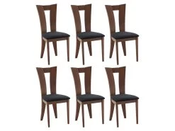 Lot De 6 Chaises TIFFANY - Hêtre Massif - Coloris : Noyer Et Expresso -Magasin de meubles de restaurant chaise 444427