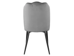 Lot De 2 Chaises ROSARIO - Effet Velours Et Métal Noir - Gris -Magasin de meubles de restaurant chaise 446897