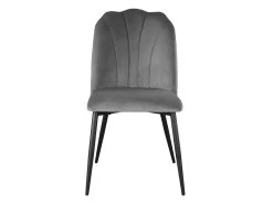 Lot De 2 Chaises ROSARIO - Effet Velours Et Métal Noir - Gris -Magasin de meubles de restaurant chaise 446899