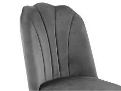 Lot De 2 Chaises ROSARIO - Effet Velours Et Métal Noir - Gris -Magasin de meubles de restaurant chaise 446907