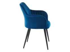 Lot De 2 Chaises Avec Accoudoirs En Velours Et Métal Noir - Bleu - ELEANA 10 Lot De 2 Chaises Avec Accoudoirs En Velours Et Métal Noir - Bleu - ELEANA -Magasin de meubles de restaurant chaise 448119
