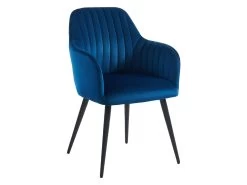 Lot De 2 Chaises Avec Accoudoirs En Velours Et Métal Noir - Bleu - ELEANA 9 Lot De 2 Chaises Avec Accoudoirs En Velours Et Métal Noir - Bleu - ELEANA -Magasin de meubles de restaurant chaise 448123