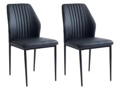 Lot De 2 Chaises KIERA - Simili Et Métal - Noir