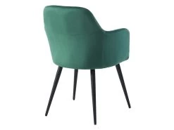 Lot De 2 Chaises Avec Accoudoirs En Velours Et Métal Noir - Vert - ELEANA -Magasin de meubles de restaurant chaise 450001