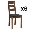 Lot De 6 Chaises ALCINO - Hêtre Et Tissu - Coloris : Noyer Et Anthracite 1 Lot De 6 Chaises ALCINO - Hêtre Et Tissu - Coloris : Noyer Et Anthracite -Magasin de meubles de restaurant chaise 452195