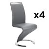 Lot De 4 Chaises TWIZY - Simili Gris 2 Lot De 4 Chaises TWIZY - Simili Gris -Magasin de meubles de restaurant chaise 452199