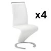 Lot De 4 Chaises TWIZY - Simili Blanc -Magasin de meubles de restaurant chaise 452211