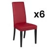Lot De 6 Chaises TACOMA - Simili Rouge & Pieds Noirs -Magasin de meubles de restaurant chaise 452293