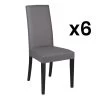 Lot De 6 Chaises TACOMA - Simili Gris & Pieds Noirs -Magasin de meubles de restaurant chaise 452295
