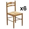 Lot De 6 Chaises JEANNE - Hêtre Massif & Assise Paille De Riz -Magasin de meubles de restaurant chaise 452303