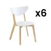 Lot De 6 Chaises CARINE - Hévéa Massif Et MDF - Blanc -Magasin de meubles de restaurant chaise 452635
