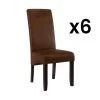 Lot De 6 Chaises SANTOS - Microfibre Aspect Cuir Vieilli - Pieds Bois Foncé 1 Lot De 6 Chaises SANTOS - Microfibre Aspect Cuir Vieilli - Pieds Bois Foncé -Magasin de meubles de restaurant chaise 452653
