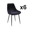 Lot De 6 Chaises - Velours Et Métal Noir - Noir - MASURIE