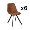 Lot De 6 Chaises LUBINE - Simili - Caramel -Magasin de meubles de restaurant chaise 452667