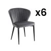 Lot De 6 Chaises CRUSTI - Velours Et Métal - Gris 2 Lot De 6 Chaises CRUSTI - Velours Et Métal - Gris -Magasin de meubles de restaurant chaise 453611