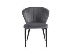 Lot De 6 Chaises CRUSTI - Velours Et Métal - Gris -Magasin de meubles de restaurant chaise 453615