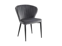 Lot De 6 Chaises CRUSTI - Velours Et Métal - Gris -Magasin de meubles de restaurant chaise 453619