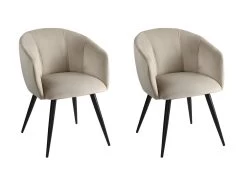 Lot De 2 Chaises VADIM De Pascal MORABITO - Velours Et Métal - Beige